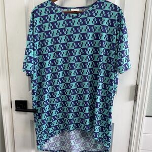 LuLaRoe x Disney Teal and Purple Minnie Mouse Tunic